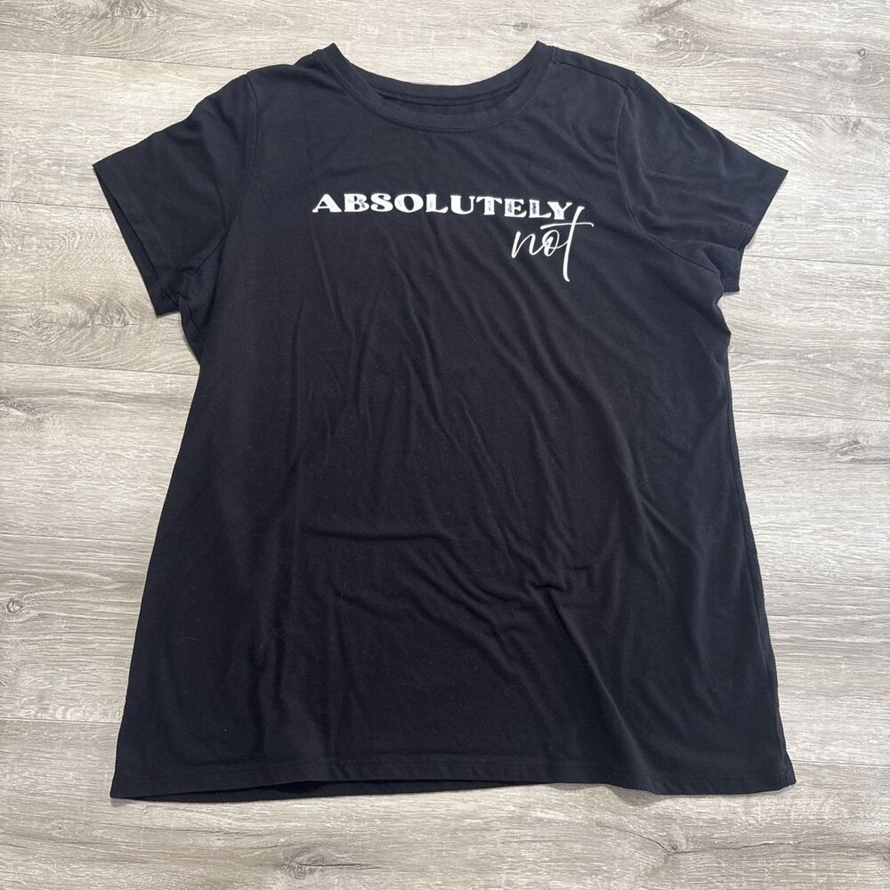 Torrid Absolutely Not Womens Black Graphic Tee Size 0 Plus Casual Shirt